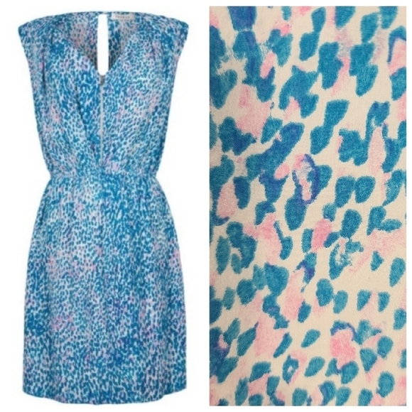 SANDRO S SMALL Rebelle Silk Cheetah Leopard Dress - Picture 1 of 7